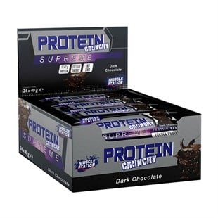 Muscle Station Supreme Crunchy Bitter Çikolata Protein Bar 40 Gr 24 Adet
