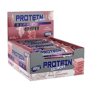 Muscle Station Supreme  Crunchy Ruby Çikolata Protein Bar Ruby Çikolata 40 Gr 24 Adet